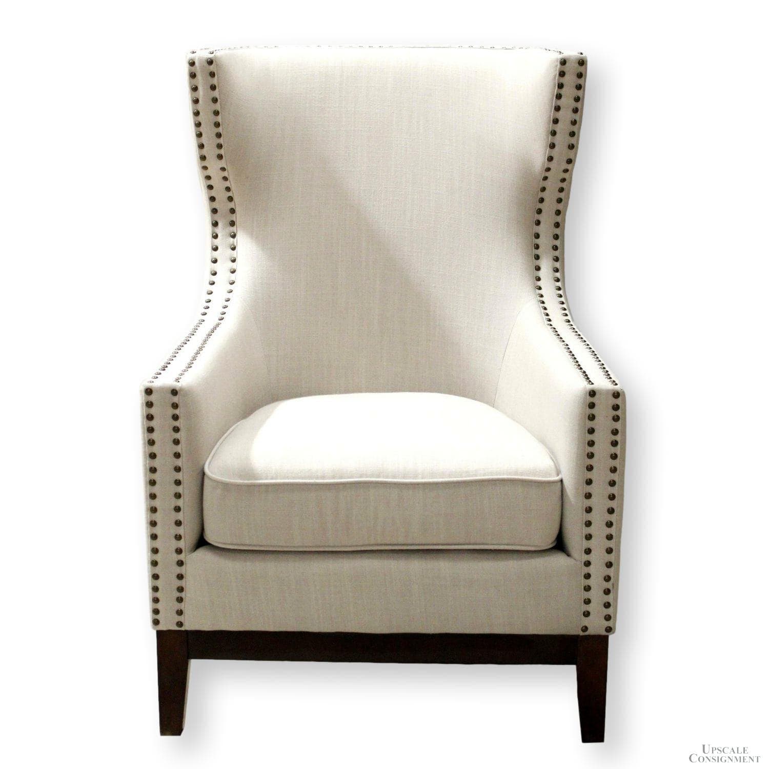 Steve Silver Company High Back Linen Curved Accent Chair - Beige