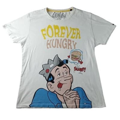 Rare Archie Comics Forever Hungry Graphic Tee Shirt White Men's Status Quo