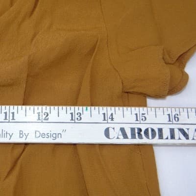 Madewell Ochre Mustard Yellow Button Front Crepe Mini Dress Womens Small S - Thumbnail 4