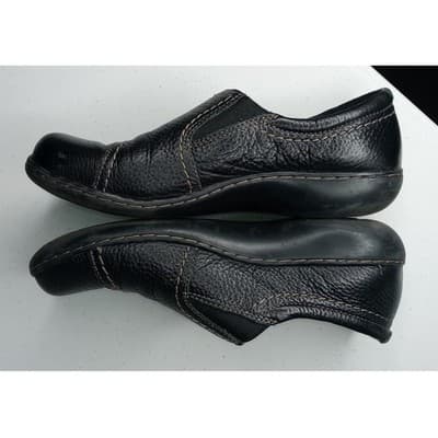 Clarks Black Leather Slip On Comfort Shoes Women's Size 8M - Thumbnail 6