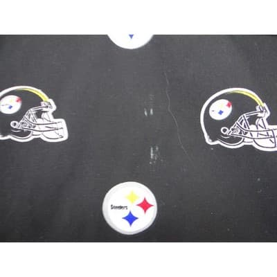 NFL Team Apparel Pittsburgh Steelers Scrub Top Womens Black V-Neck Logo Print L - Thumbnail 4
