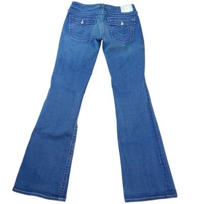 True Religion Joey Bootcut Jeans Womens 31 Medium Wash Blue Made in USA Y2K Low - Thumbnail 3