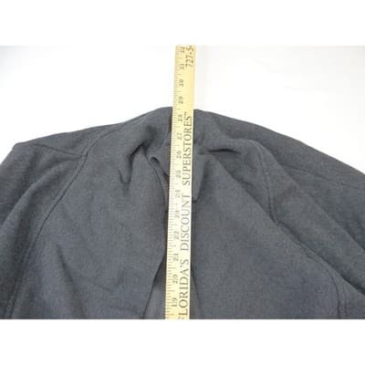 Zella Womens Small Charcoal Gray Fleece Lined Open Wrap Cardigan Thumbholes - Thumbnail 6