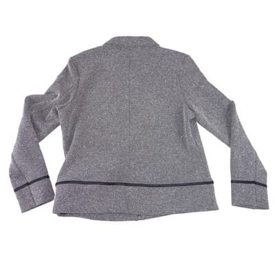Emma James Petite Grey Textured Zip-Up Jacket Liz Claiborne Size P - Thumbnail 4