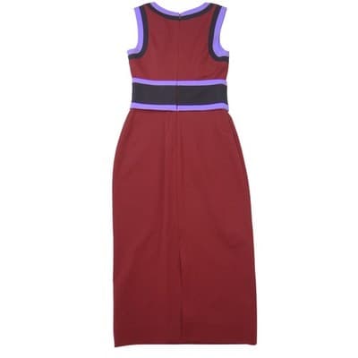 Diane von Furstenberg DVF Colorblock Sheath Midi Dress Burgundy Purple Black 0 - Thumbnail 3