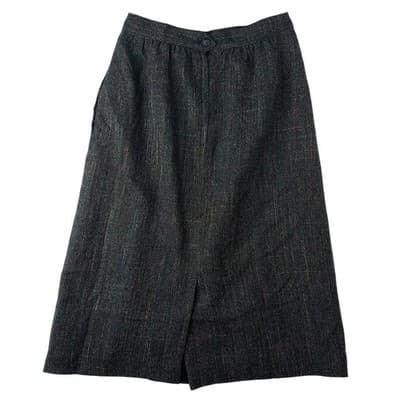 VTG Womens Plaid Tweed Maxi Skirt Dark Multi Color Classic Tailored Knee Length - Thumbnail 12