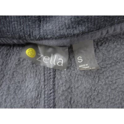 Zella Womens Small Charcoal Gray Fleece Lined Open Wrap Cardigan Thumbholes - Thumbnail 2