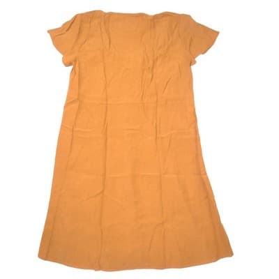 Madewell Ochre Mustard Yellow Button Front Crepe Mini Dress Womens Small S - Thumbnail 3