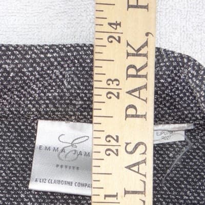 Emma James Petite Grey Textured Zip-Up Jacket Liz Claiborne Size P - Thumbnail 6