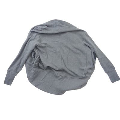 Zella Womens Small Charcoal Gray Fleece Lined Open Wrap Cardigan Thumbholes - Thumbnail 3