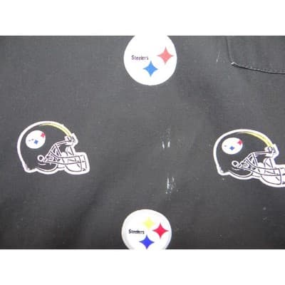 NFL Team Apparel Pittsburgh Steelers Scrub Top Womens Black V-Neck Logo Print L - Thumbnail 5