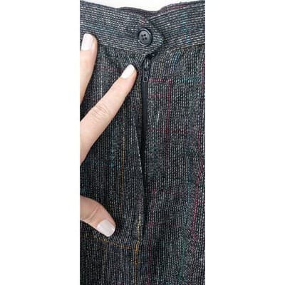 VTG Womens Plaid Tweed Maxi Skirt Dark Multi Color Classic Tailored Knee Length - Thumbnail 13