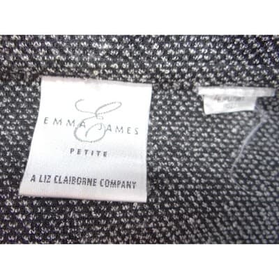Emma James Petite Grey Textured Zip-Up Jacket Liz Claiborne Size P - Thumbnail 3