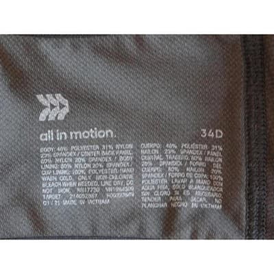 All in Motion Women's Sports Bra - Zip Front, Size 34D - Thumbnail 3