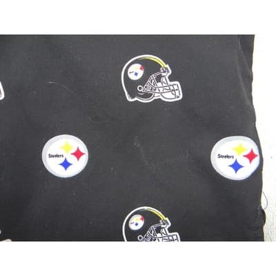 NFL Team Apparel Pittsburgh Steelers Scrub Top Womens Black V-Neck Logo Print L - Thumbnail 3