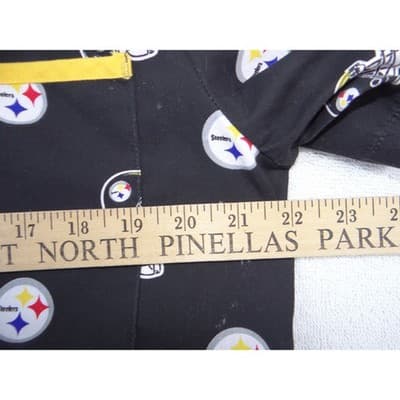 NFL Team Apparel Pittsburgh Steelers Scrub Top Womens Black V-Neck Logo Print L - Thumbnail 9