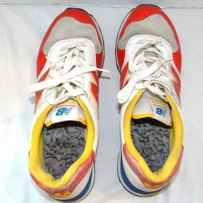 New Balance 574 Mens Sneakers Red White Blue Yellow Low Top Shoes 12 - Thumbnail 6