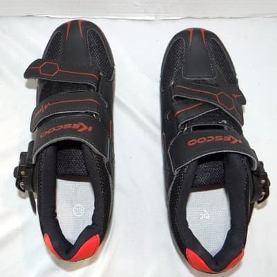 Kescoo Cycling Shoes Black Red Size 39 Look Delta Cleats Indoor Road Bike Mens 7 - Thumbnail 6