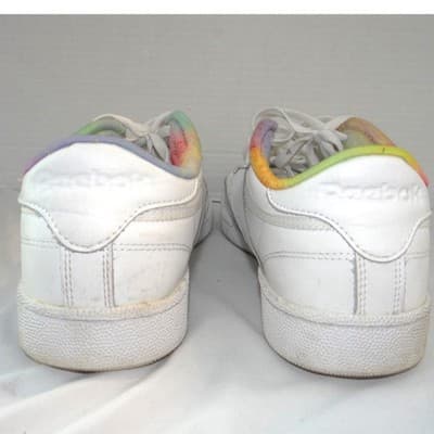 Reebok Club C 85 Pride Mens White Leather Multi Color Tie Dye Sneakers - Thumbnail 5
