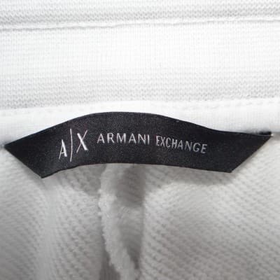 Armani Exchange Mens White Jogger Sweatpants Lime Green Side Stripe Logo - Thumbnail 2