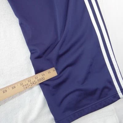 Adidas Mens XL Track Pants Purple Navy White 3 Stripe Wide Leg Vintage - Thumbnail 4