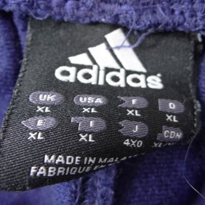 Adidas Mens XL Track Pants Purple Navy White 3 Stripe Wide Leg Vintage - Thumbnail 2