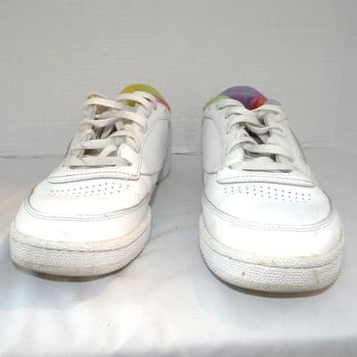 Reebok Club C 85 Pride Mens White Leather Multi Color Tie Dye Sneakers - Thumbnail 4