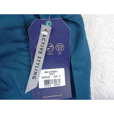Cherokee Workwear Revolution Mens Scrub Pants Caribbean Blue Small Short - Thumbnail 4