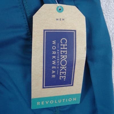 Cherokee Workwear Revolution Mens Scrub Pants Caribbean Blue Small Short - Thumbnail 3