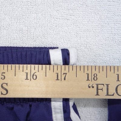 Adidas Mens XL Track Pants Purple Navy White 3 Stripe Wide Leg Vintage - Thumbnail 6