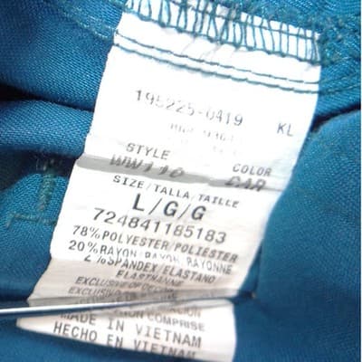 Cherokee Authentic Workwear Women Teal Blue Cargo Scrub Pants Large - Thumbnail 2