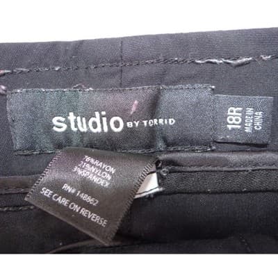 Studio by Torrid Womens Black Dress Pants Size 18R Stretch Career Trousers - Thumbnail 2