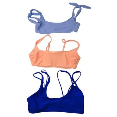 Bikini Tops Lot Set of 3 Sz S Blue Peach Light Blue Swimsuit Beach Pool Swim