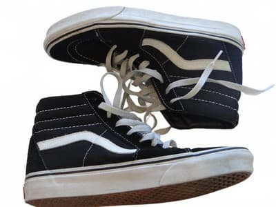 Vans Sk8-Hi Black and White High-Top Sneakers - Thumbnail 3