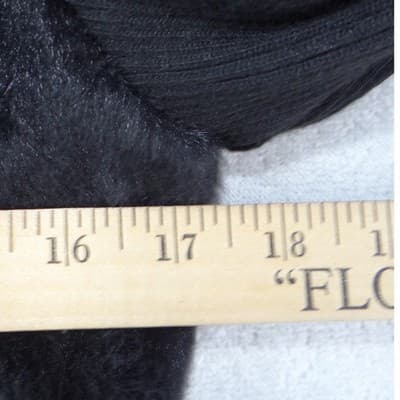 NWT-Jaclyn Smith Womens Black Faux Fur Ribbed Knit Full Zip Mock Neck Jacket S - Thumbnail 8