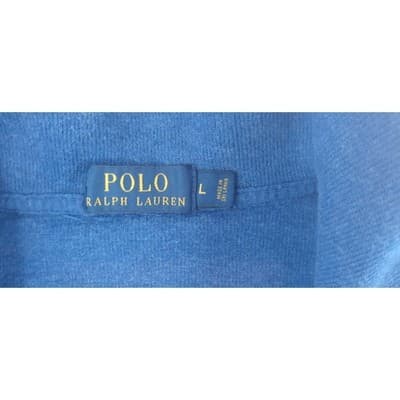 Ralph Lauren Mens Blue Quarter Zip Pullover Sweater Size L - Thumbnail 6