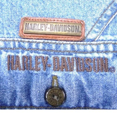 Harley Davidson Mens Blue Denim Long Sleeve Button Up Shirt Embroidered Logo - Thumbnail 5