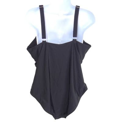 Nicole Miller Studio Womens Black 1 Piece Swimsuit Plus Size 1X Adjustable Strap - Thumbnail 3
