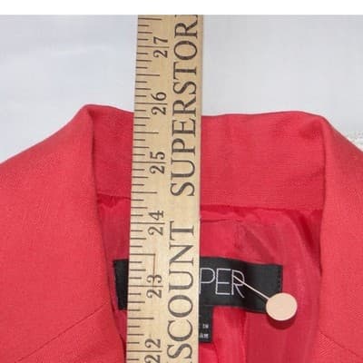 NWT-Kasper Womens Red Two Button Blazer Suit Jacket Notched Lapel Size 4 - Thumbnail 7