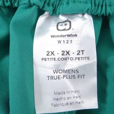 NWT-WonderWink Women 2X Petite Hunter Green Cargo Scrub Pants - Thumbnail 2