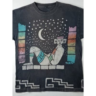 Rare M&O Gold Vintage Graphic T Shirt Aztec Celestial Night Sky Print M&O Gold - Thumbnail 2