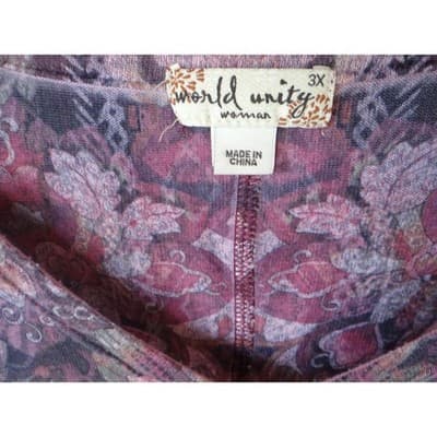 World Unity Woman 3X Floral Patterned Blouse - Thumbnail 2