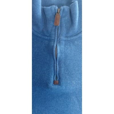 Ralph Lauren Mens Blue Quarter Zip Pullover Sweater Size L - Thumbnail 4