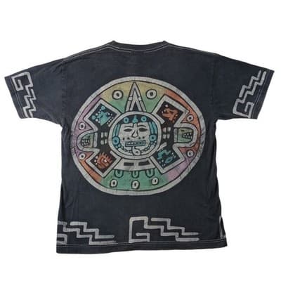 Rare M&O Gold Vintage Graphic T Shirt Aztec Celestial Night Sky Print M&O Gold - Thumbnail 4