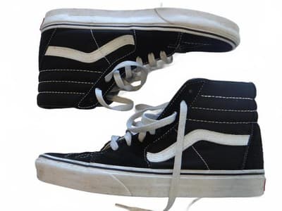 Vans Sk8-Hi Black and White High-Top Sneakers - Thumbnail 2