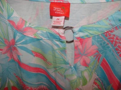 Hearts of Palm Woman Floral Print Tunic Top, Size 2X - Thumbnail 3