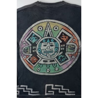 Rare M&O Gold Vintage Graphic T Shirt Aztec Celestial Night Sky Print M&O Gold - Thumbnail 5