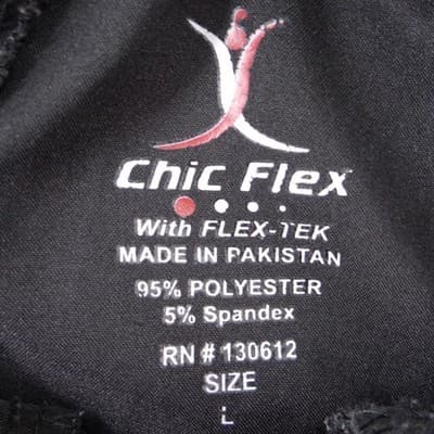 Chic Flex Women Black Scrub Pants Flex-Tek Stretch Drawstring Medical Size L - Thumbnail 2