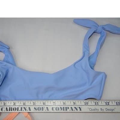 Bikini Tops Lot Set of 3 Sz S Blue Peach Light Blue Swimsuit Beach Pool Swim - Thumbnail 14