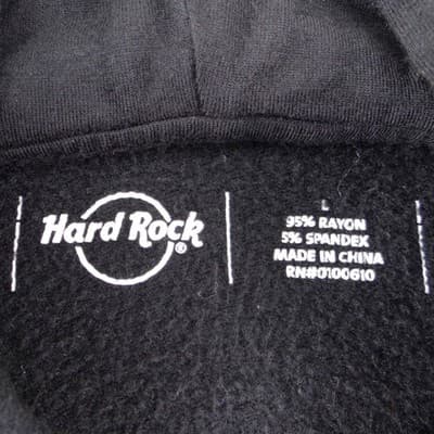 Hard Rock Tulsa Zip Up Hoodie Womens Large Black Gold Foil Rose Sequin - Thumbnail 3